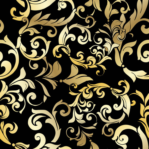 Vector hand-painted vintage baroque ornament. - ベクター画像