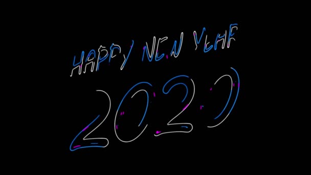 カラフルな液体テキスト、幸せな新年2020 、背景 - 映像、動画