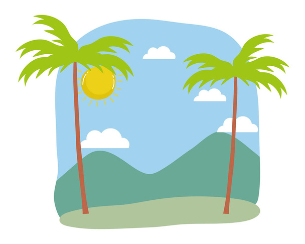 Yaz sezonu tasarım palmiye ağacı - Vektör, Görsel
