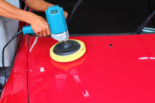 Polishing the car - Foto, Bild