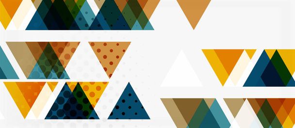 Bannière avec motif géométrique triangle mosaïque multicolore sur fond blanc. Texture abstraite. Modèle de conception d'illustration vectorielle
. - Vecteur, image
