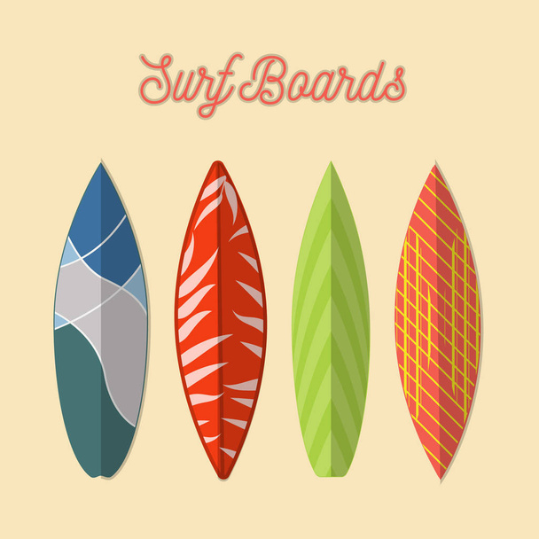 Set of vector surfboard isolated. vector illustration for graphics. - Vector, Image