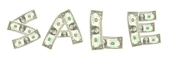 Palavra de venda de nota de dólar
 - Foto, Imagem