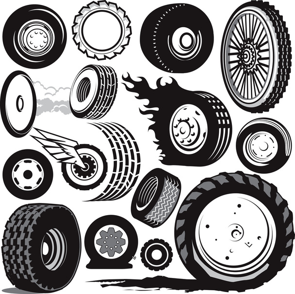 collection de pneus - Vecteur, image