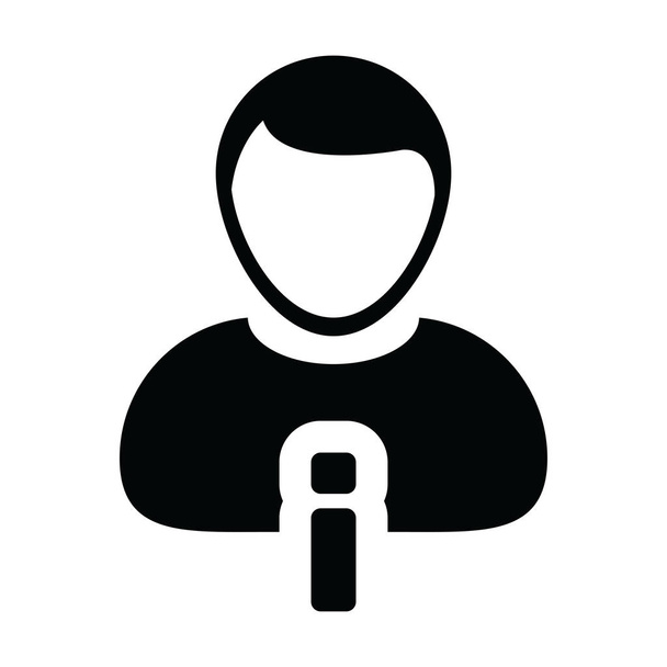 Піктограма профілю Векторна іконка чоловічого аватара з інформаційним символом для бізнесу в ілюстрації піктограми гліфа
 - Вектор, зображення