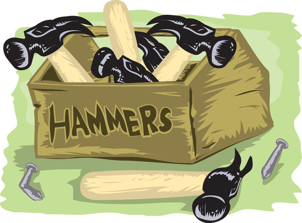 Коробка Hammers
 - Вектор,изображение