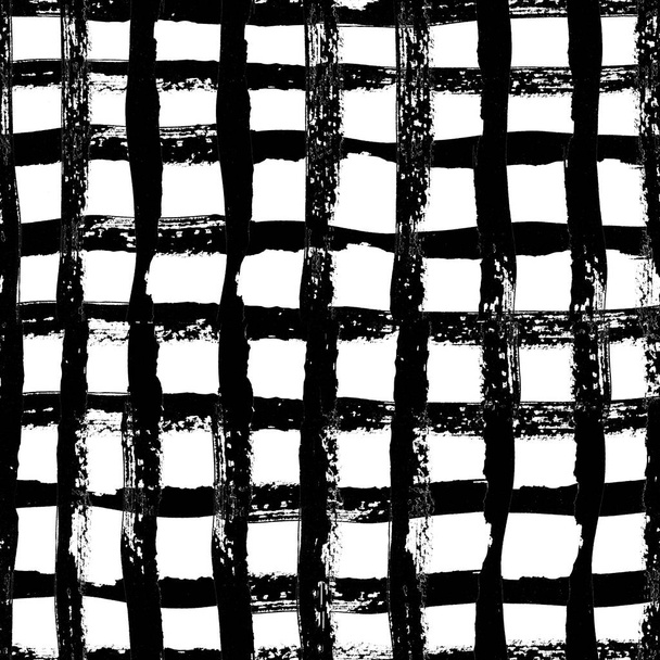 Płynny wzór, abstrakcyjne elementy, czarne elementy na białym tle. Ręcznie rysowane teksturowana ilustracja z farbami do tworzenia pędzli, wzory, baner. - Zdjęcie, obraz