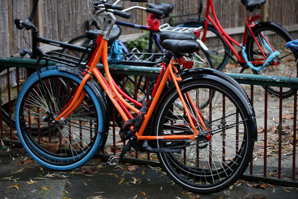 Biciclette ad Amsterdam macro sfondo stampe di alta qualità
 - Foto, immagini