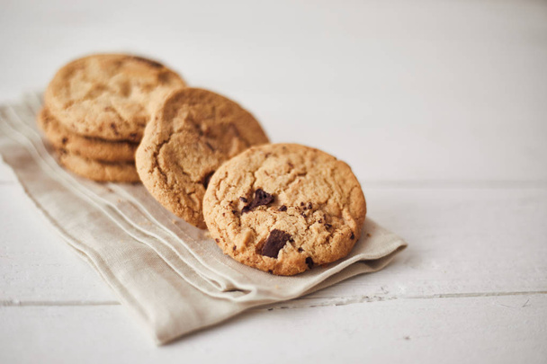 Chocolate chip cookies, Sweet biscuits, Concept for a tasty snac - Foto, afbeelding