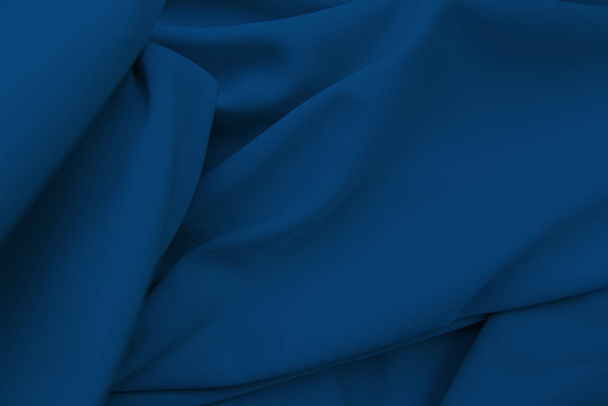 blue fabric texture, background. folds close up. - Фото, зображення