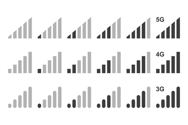 Conjunto de ícones de barra de sinal. Ilustração vetorial em design plano
 - Vetor, Imagem