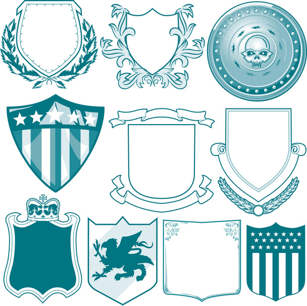Colecção de escudos
 - Vetor, Imagem