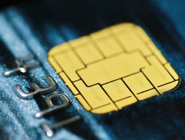 ηλεκτρονικού μικροκυκλώματος στην πιστωτική κάρτα - Φωτογραφία, εικόνα