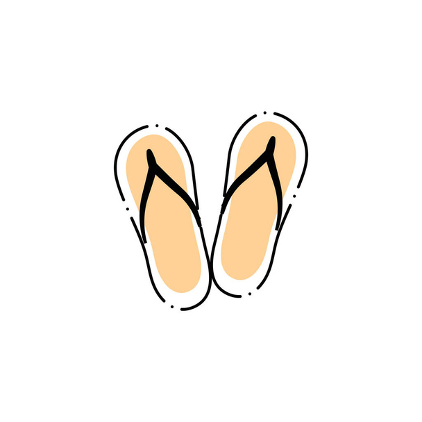 flip flops of spa fill style icon - Вектор,изображение