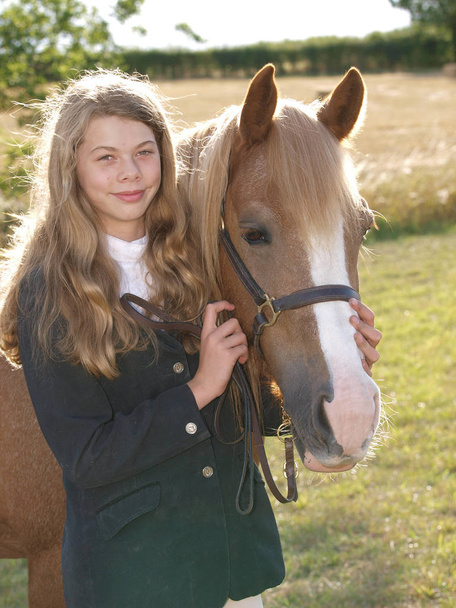 Girl and Horse - Фото, изображение