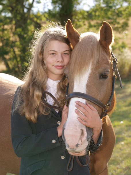 Girl and Horse - Фото, изображение