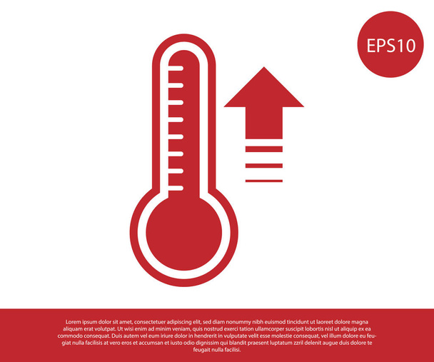 Punainen Meteorologia lämpömittari mitata lämpöä ja kylmä kuvake eristetty valkoisella pohjalla. Lämpömittarilaitteet, joissa näkyy kuuma tai kylmä sää. Vektorikuvaus
 - Vektori, kuva