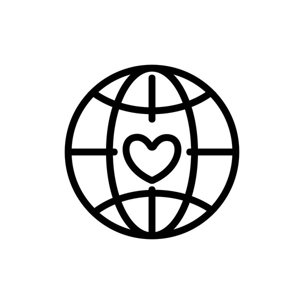 Planet Volunteer Icon Vector. Izolovaný obrysový symbol ilustrace - Vektor, obrázek