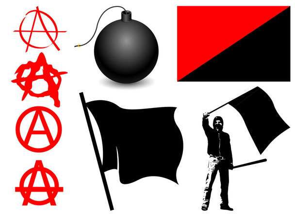 Anarchistische Symbole auf weißem Hintergrund - Foto, Bild