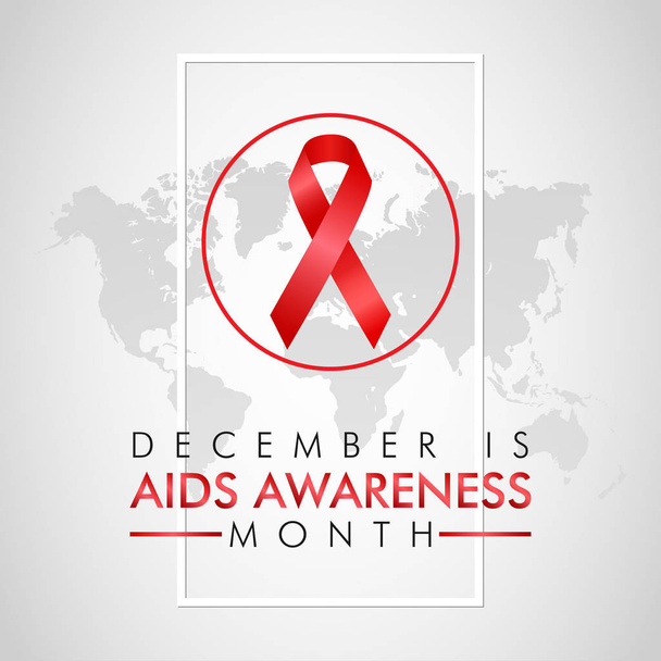 Vector illustration on the theme of AIDS Awareness month of December. - Vector, Image