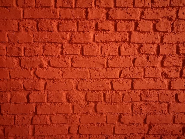 paredes de ladrillo muestran patrón apilar bloque áspero superficie textura material fondo Soldar las juntas con cemento lechada pintura de color rojo
 - Foto, Imagen