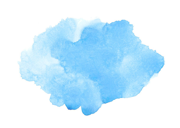 Azul abstracto acuarela arte mano pintura fondo. Han artístico
 - Foto, Imagen