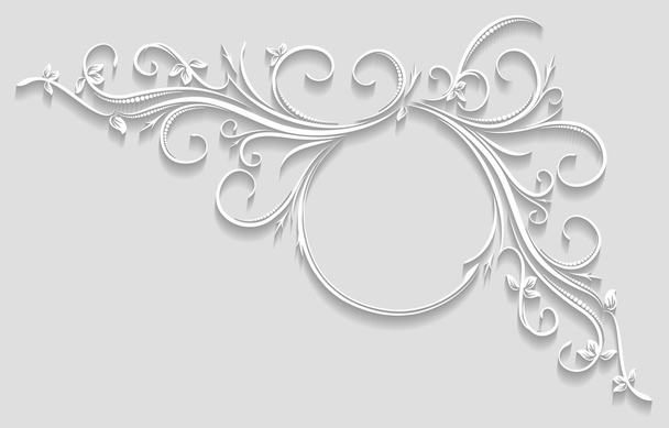 Floral decor in cut of paper style - Wektor, obraz