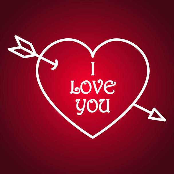 Φωτεινή κάρτα με δήλωση αγάπης - Διάνυσμα, εικόνα