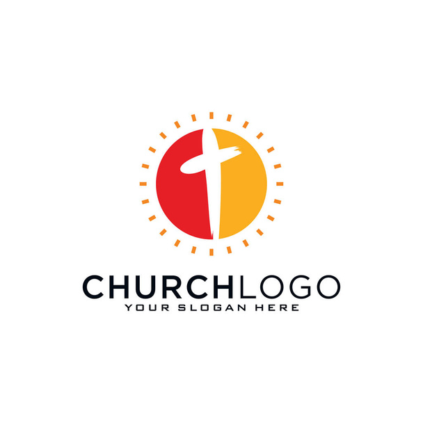 Igreja vetor logotipo símbolo gráfico modelo abstrato. - Vetor, Imagem