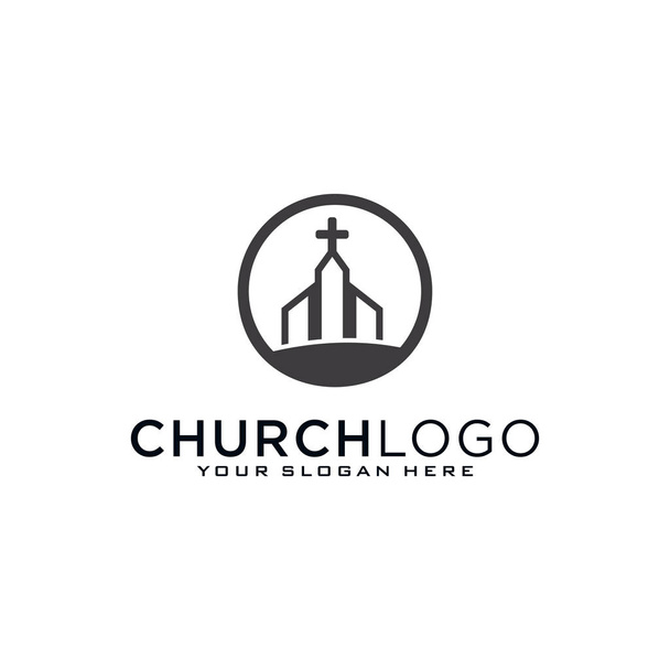 Iglesia vector logotipo símbolo gráfico abstracto plantilla. - Vector, Imagen