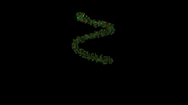 Christmas wreath typeface with separate alpha channel the character Z - 映像、動画