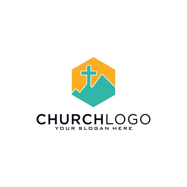 Церковный векторный логотип. - Вектор,изображение