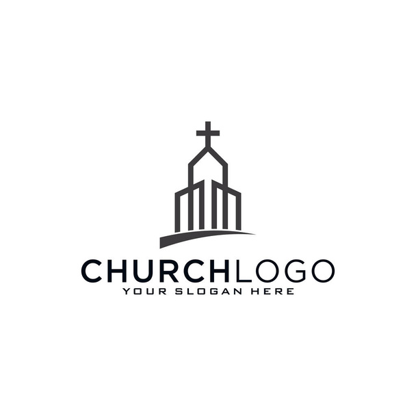 Modèle abstrait graphique de logo de vecteur d'église. - Vecteur, image