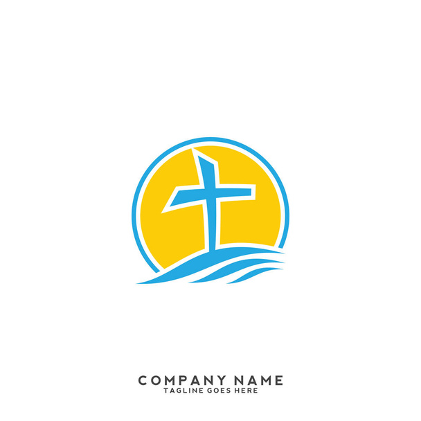 Церковный векторный логотип. - Вектор,изображение