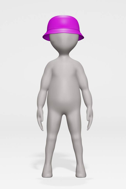 3D візуалізація мультиплікаційного персонажа з капелюхом
 - Фото, зображення