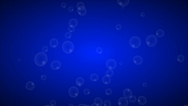 Light soap bubbles on a blue background, art video illustration. - Footage, Video