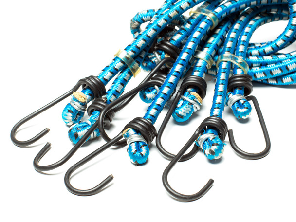 Blue elastic bungee cords - Photo, Image