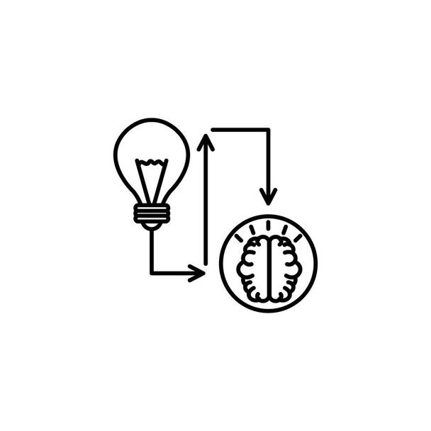 bulb creativity brain process idea icon line style - Vector, afbeelding