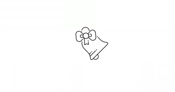 Glocke mit Band. animierte Umrisse dünnes flaches Design-Symbol. - Filmmaterial, Video
