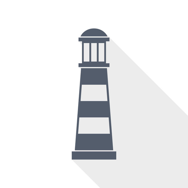 lighthouse vector icon, navigation, sea concept flat design illustration - Vecteur, image