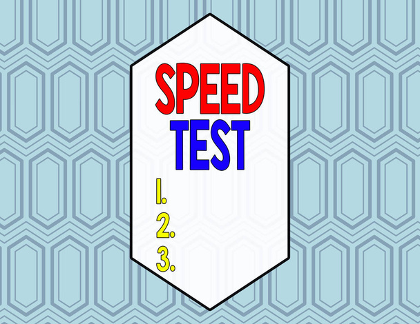 Konceptuální rukopis ukazující test rychlosti. Obchodní foto ukazuje psychologický test pro maximální rychlost plnění úkolu Bezešvé šestiúhelníkové dlaždice v perspektivě hloubky. - Fotografie, Obrázek