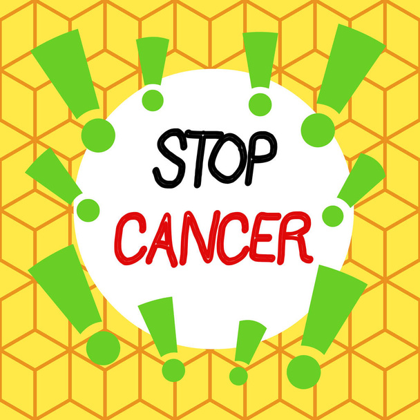 Signo de texto que muestra Stop Cancer. La foto conceptual previene el crecimiento incontrolado de células anormales en el cuerpo
. - Foto, Imagen