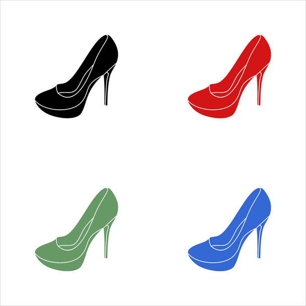 set of female shoes, simply vector illustration  - Vettoriali, immagini