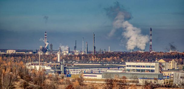 Panorama of the industrial area in the fall afternoon - Photo, Image