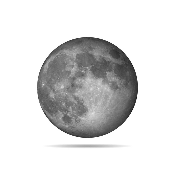 Векторная реалистичная луна. Векторная иллюстрация
 - Вектор,изображение