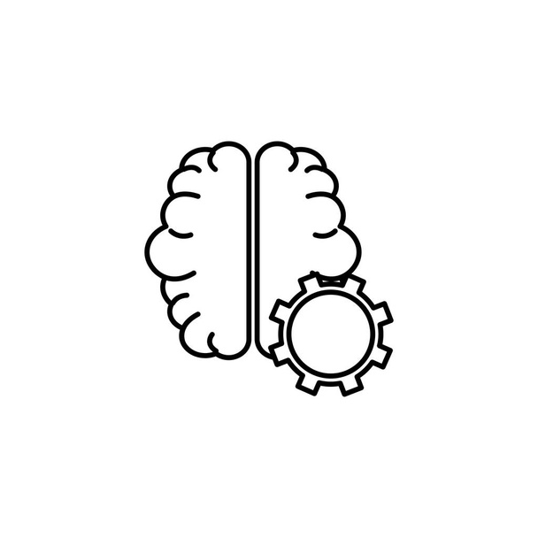brein verbinding idee pictogram lijn stijl - Vector, afbeelding