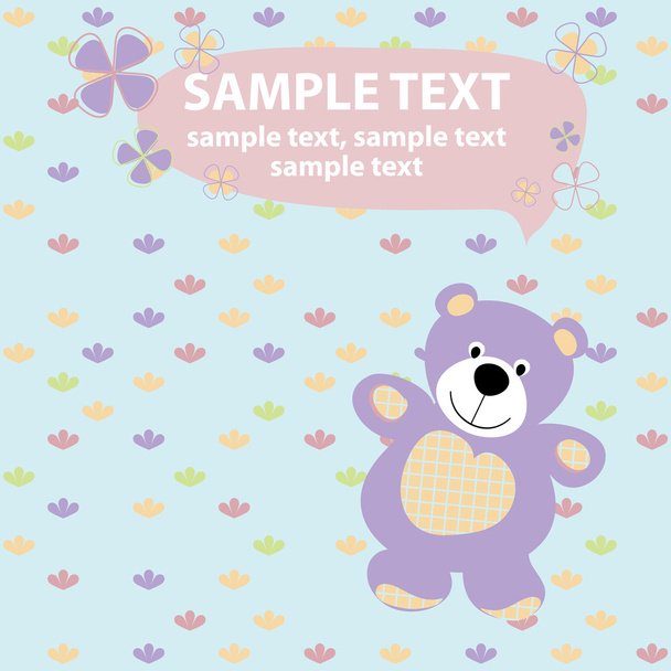 Vector baby card with teddy bear - Vetor, Imagem