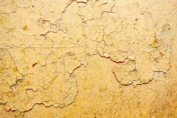 Peeling beige  paint on the wall - Photo, Image