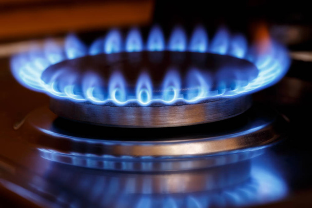 Quemador de gas llama en la estufa de gas
 - Foto, imagen