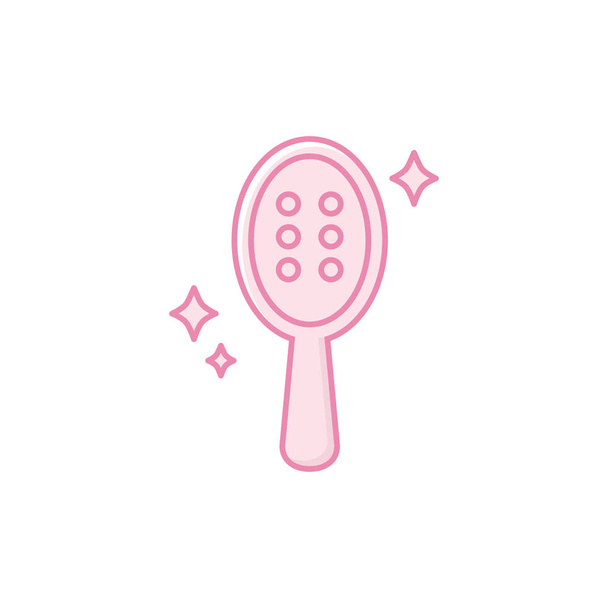 Isolated hair brush icon fill design - Vector, Image